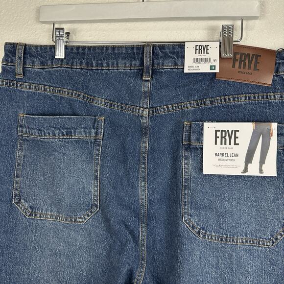 FRYE Barrel Jeans Women Size 18 Medium Wash High Rise Button Fly Denim Tapered - Picture 6 of 11